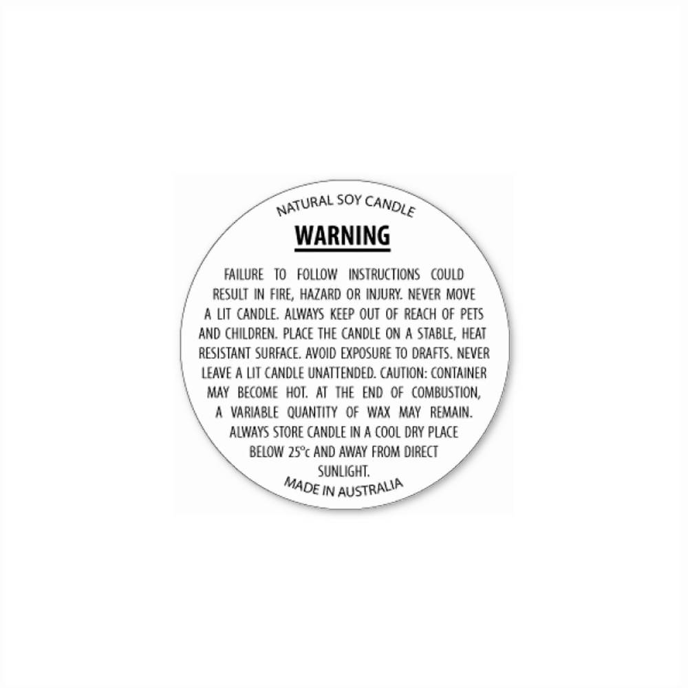 Candle Warning Label 50mm